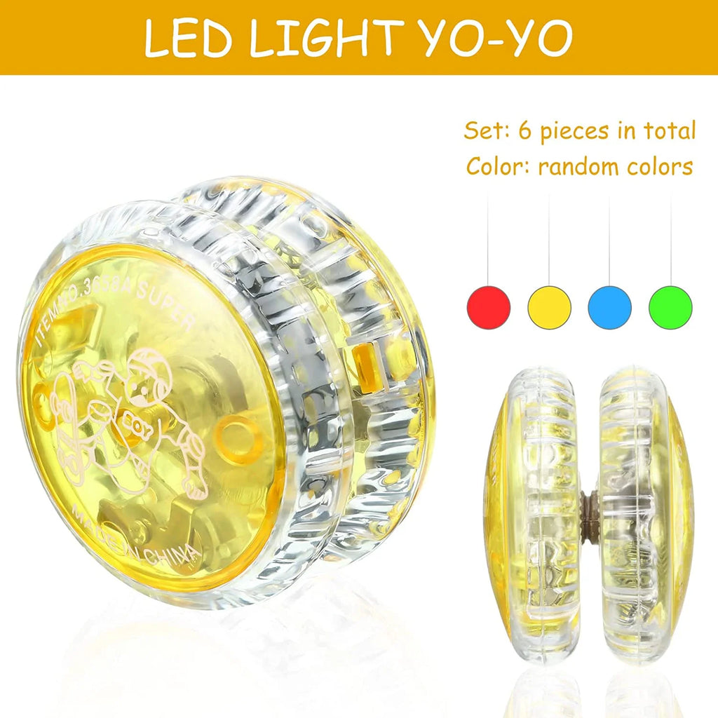6 Pieces LED Light Plastic Yoyo W818661