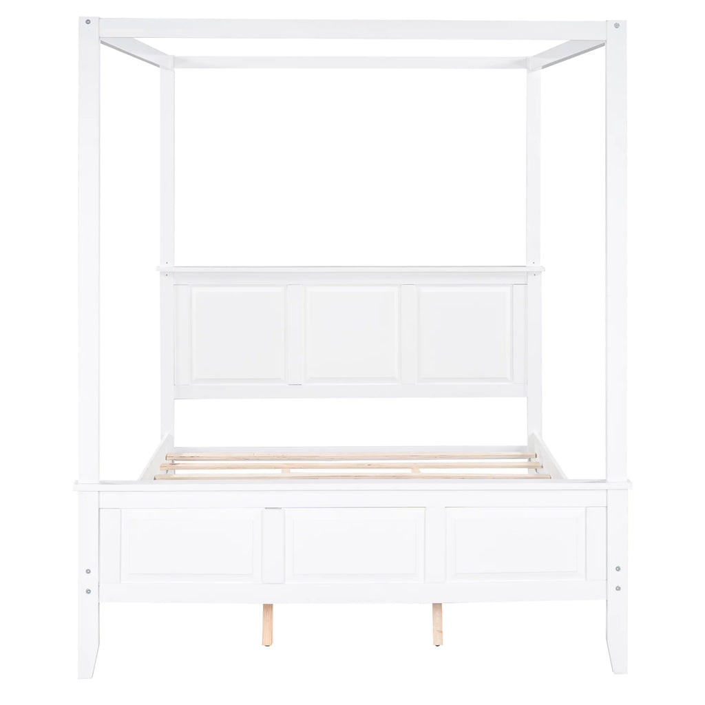 Queen Size Canopy Bed with Headboard and Footboard G393269