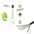Cat5e Ethernet Cable UTP 1000ft Black Solid Bulk T23116