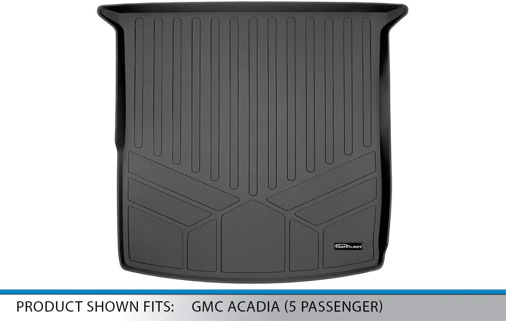 Black Custom Cargo Trunk Liner Floor Mat for GMC Acadia 5 Passenger Models A6606