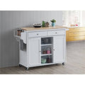 Kitchen Island Storage Cart with Natural Finish Top Z2580