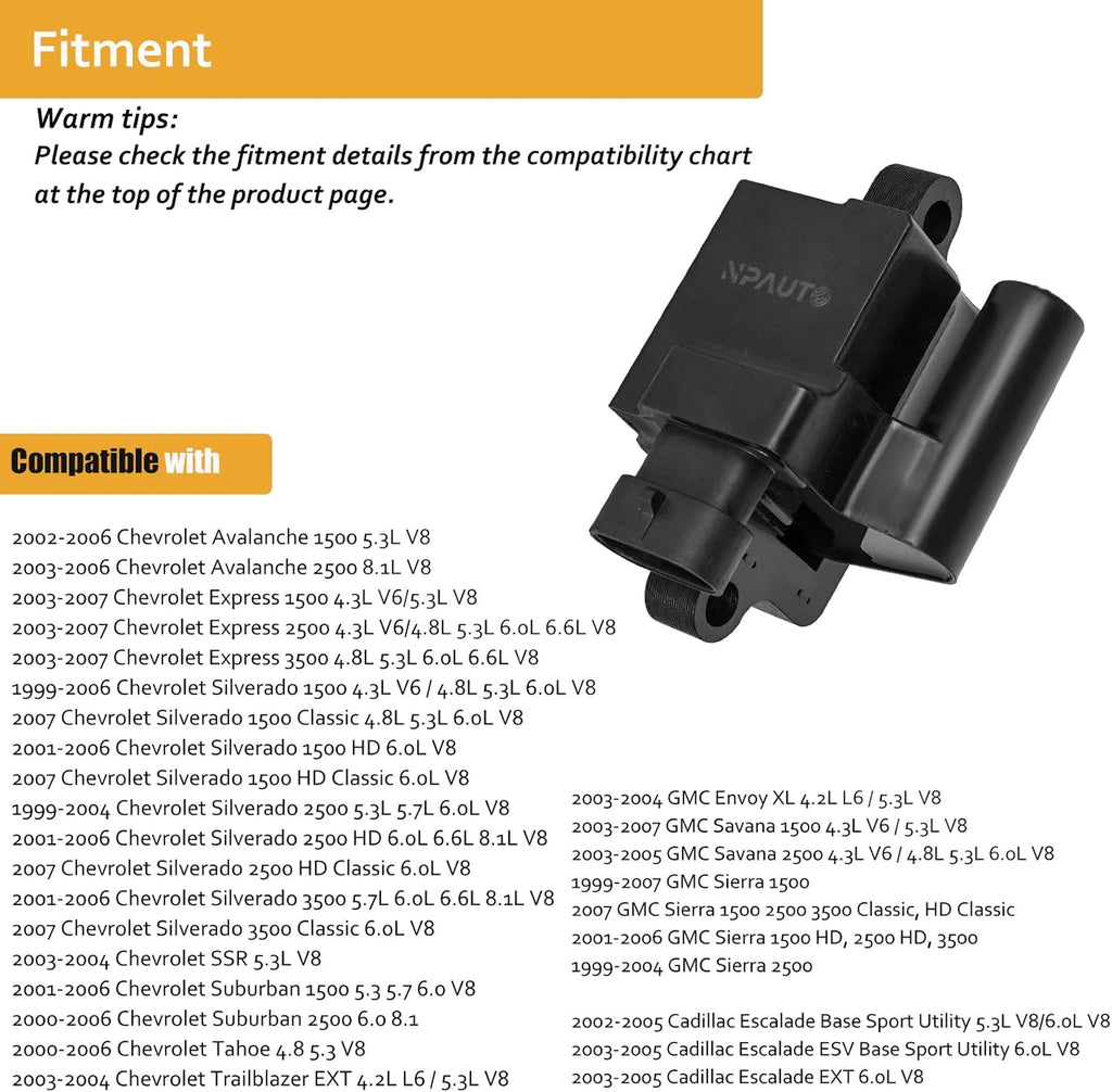 Square 8pc Ignition Coil Pack X8815