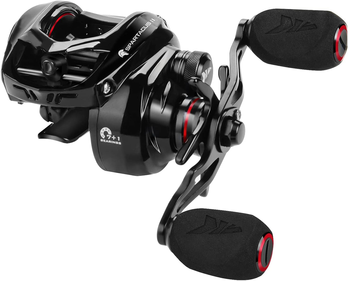 6oz Ultralight Baitcasting Fishing Reel, 17.6 LB Carbon Fiber Drag, 7.2:1 Gear Ratio, Pack of 2 A80306