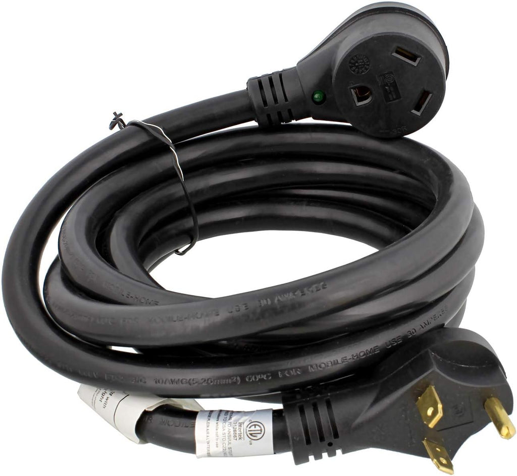 30A 25ft RV Power Cord with Grip Handle & Indicator Light, Pack of 2 C2692