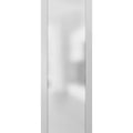 Sliding Barn Door 36 x 84 with Hardware, White Silk with Frosted Glass, 6.6ft Rail Set H329