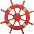 Rustic White Decorative Ship Wheel with Anchor 18 N3517