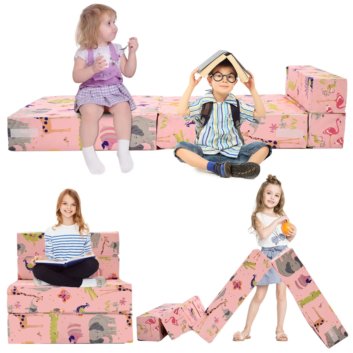 Pink Kids Folding Sofa Bed E992