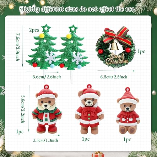 7 Pack Merry Christmas Cake Toppers D60346
