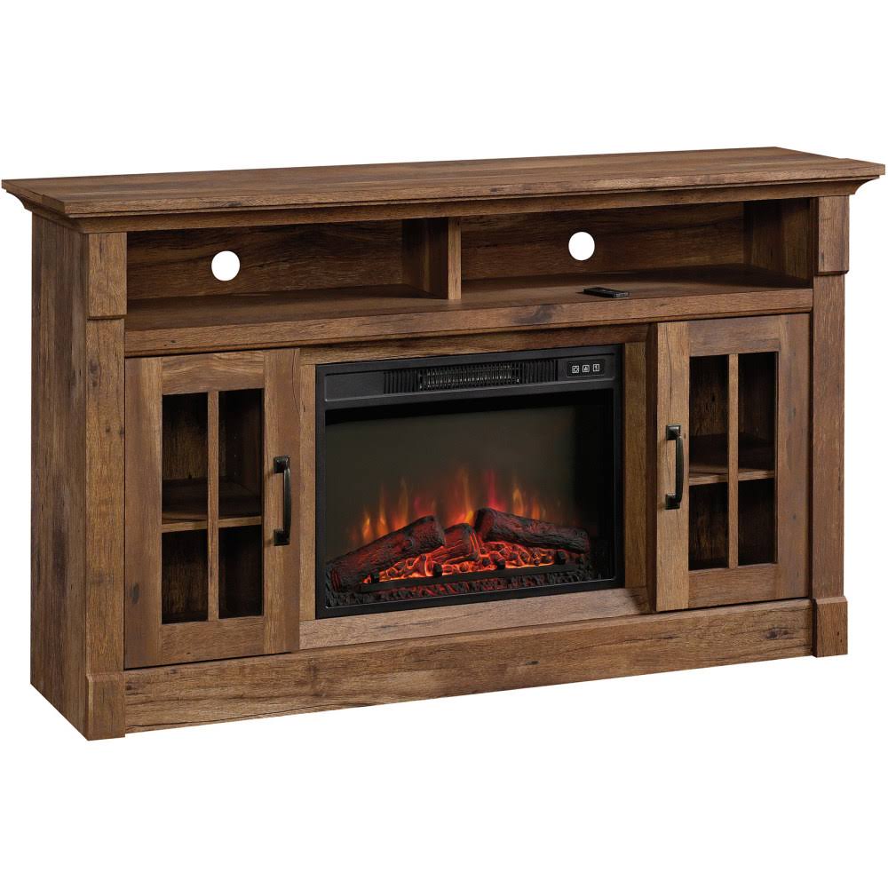 Vintage Oak Media Center Fireplace E505301