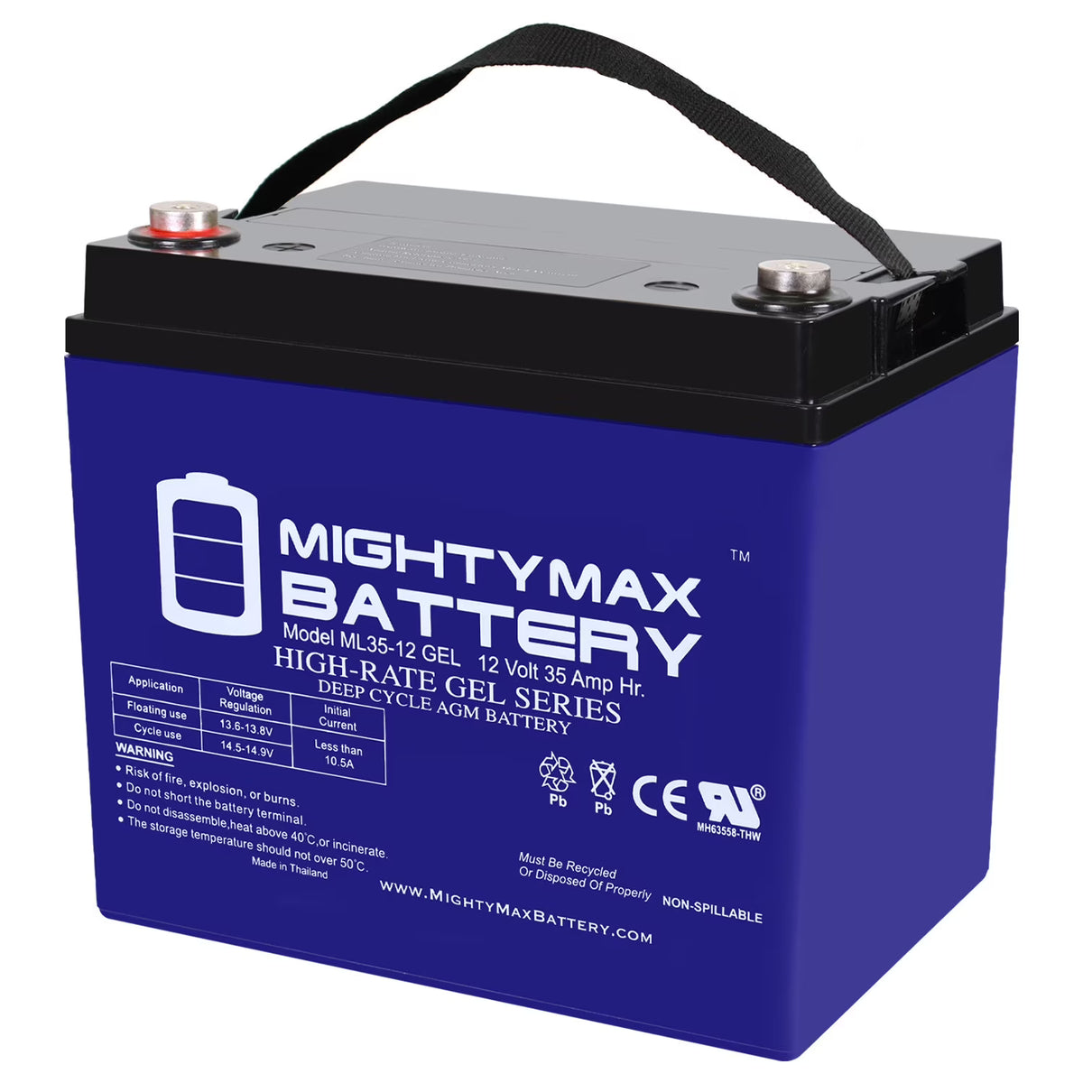 12V 35AH GEL Power Chair Battery S397