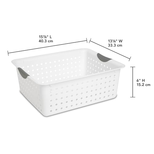 6-Pack White Plastic Storage Basket J156954