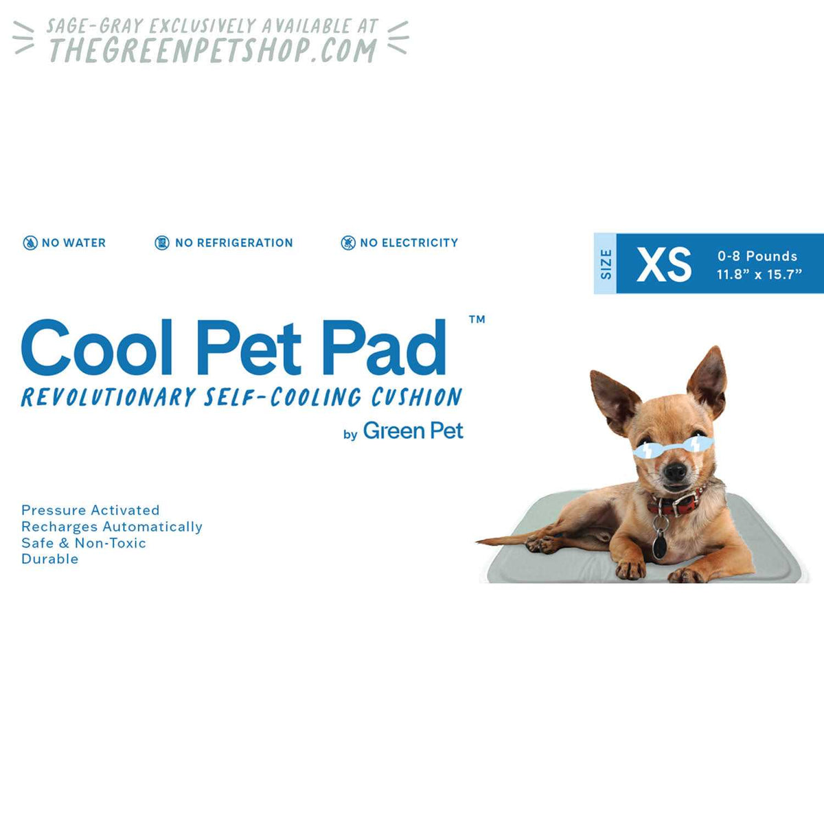 Sage Gray Self Cooling Pet Pad Y70179