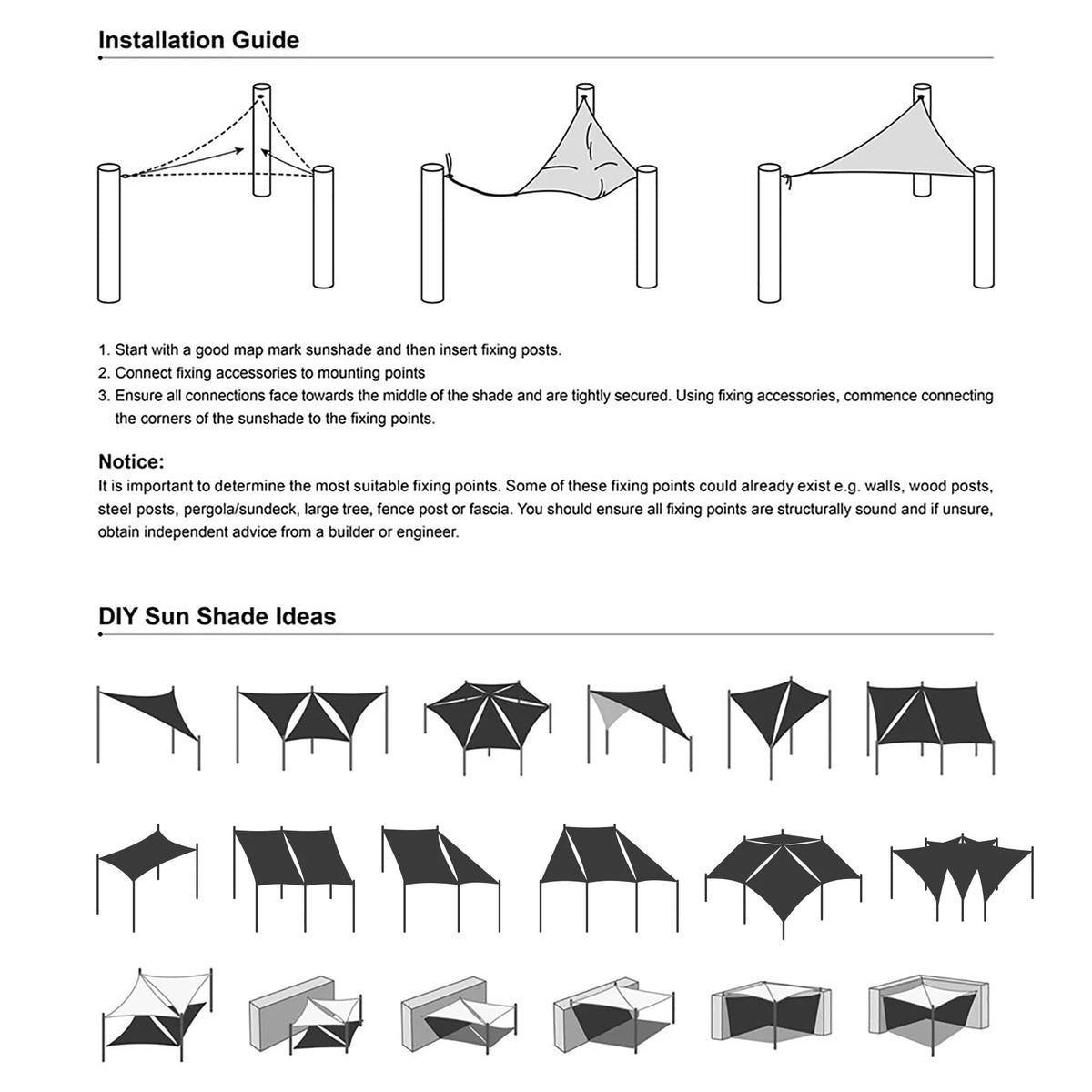 Off White Rectangle Sun Shade Sail Canopy U218