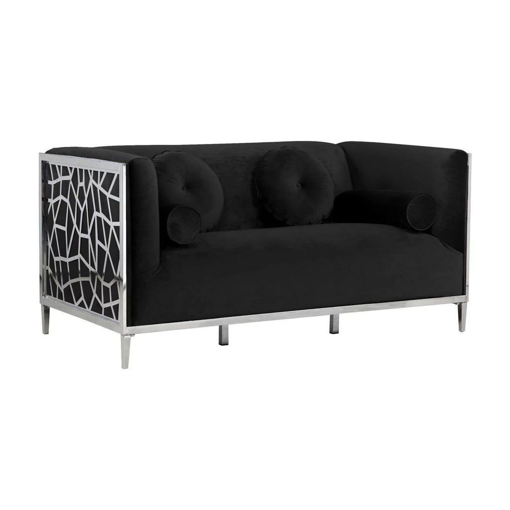 Black Velvet Loveseat Z5119