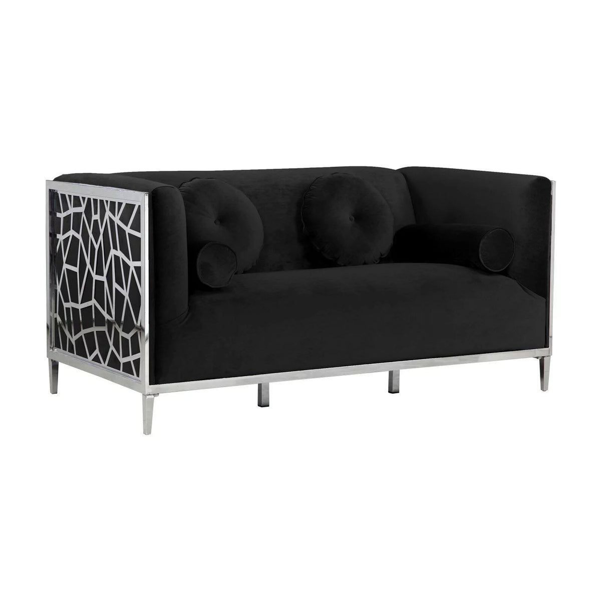 Black Velvet Loveseat Z5119