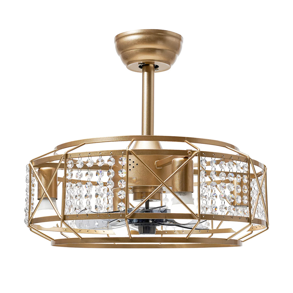 20" Crystal 4 Lights Ceiling Fan R65093