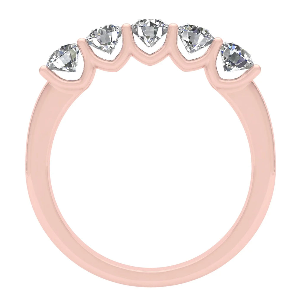 10k Rose Gold Diamond Five Stone Anniversary Band X24666