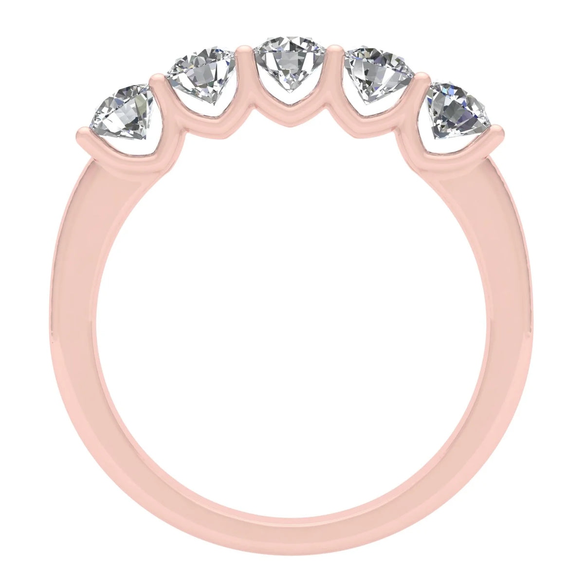 10k Rose Gold Diamond Five Stone Anniversary Band X24666