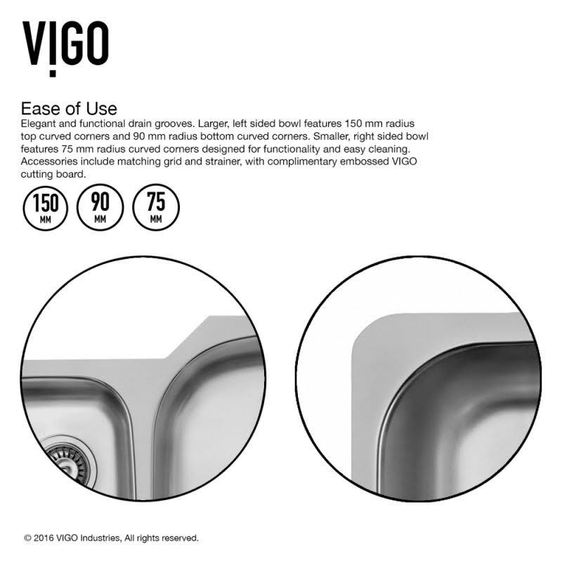 Undermount Stainless Steel Kitchen Sink with Faucet, Two Grids, Two Strainers and Dispenser X29874