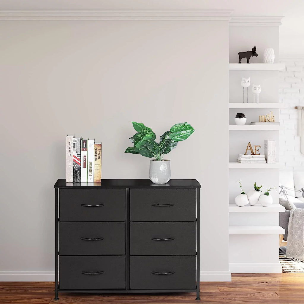 3 Tier 6 Drawer Gray Dresser M383738