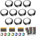 10 Pack 7 Colors Dimmable LED Puck Lights with Remote P51736