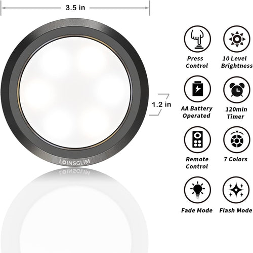 10 Pack 7 Colors Dimmable LED Puck Lights with Remote P51736