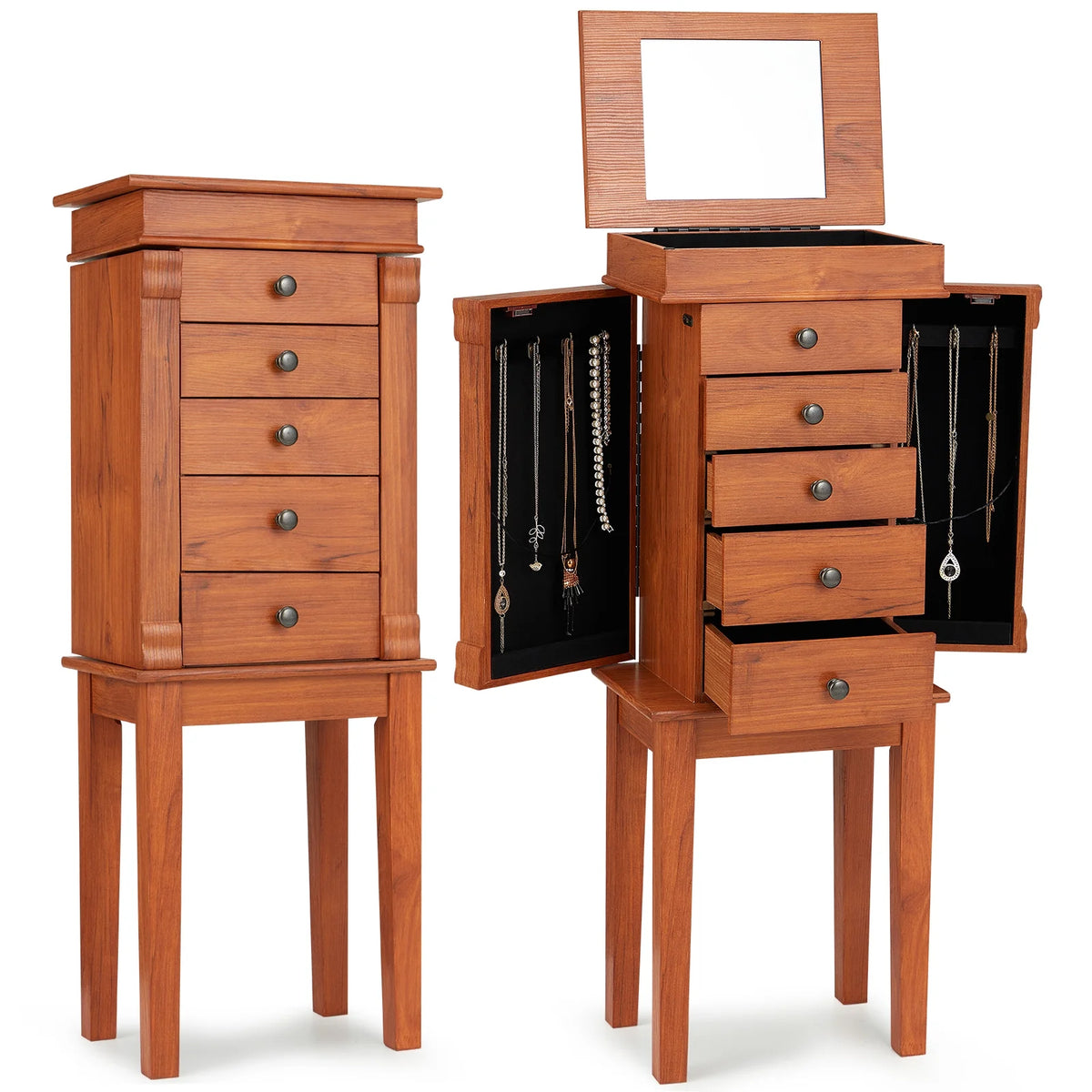 Jewelry Cabinet Armoire & Storage Organizer 5 Drawers A309077