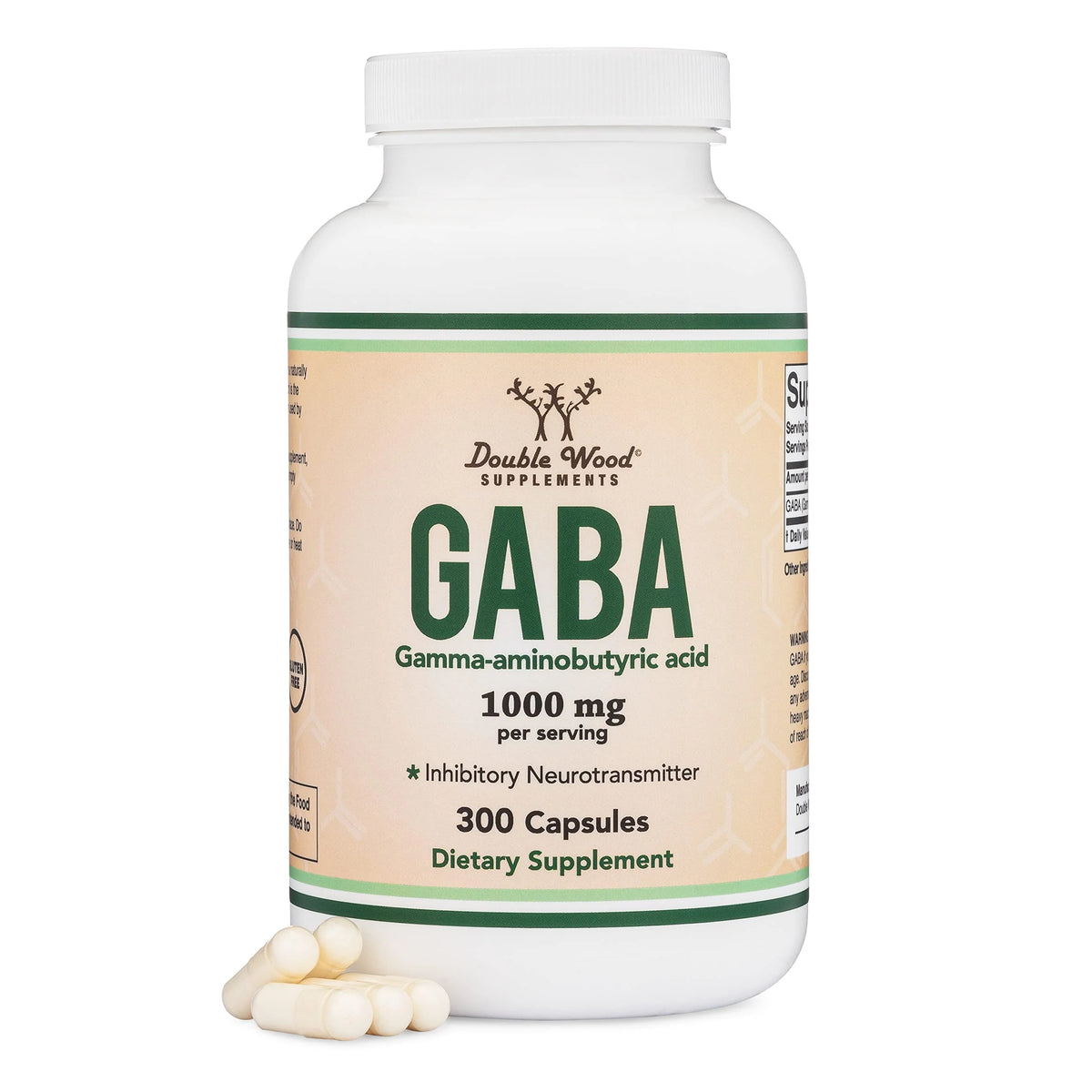 GABA Supplement 300 Capsules 1,000mg Vegan Gluten Free Non-GMO Q156