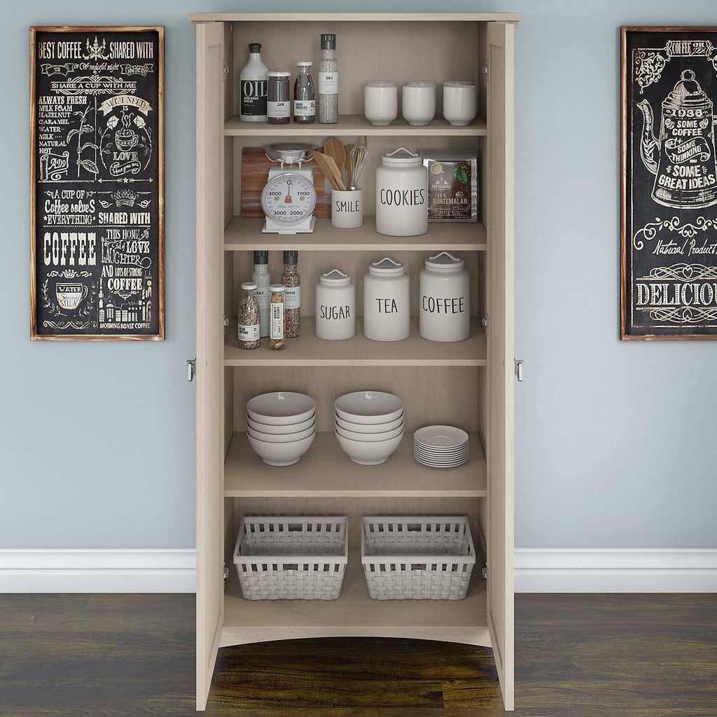Antique White Kitchen Pantry Cabinet with Doors L835