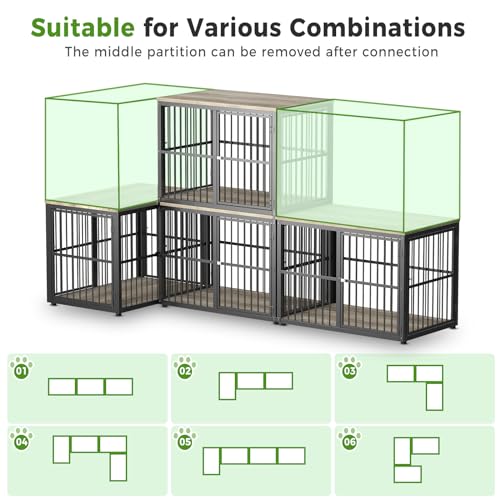 Brown Wooden Dog Crate Furniture TV Stand N74002