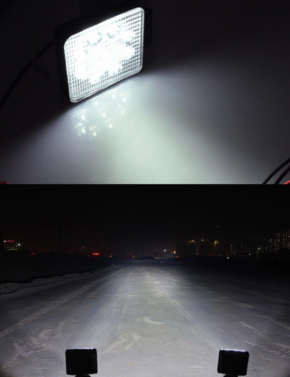 10 Pcs 4 inch 27W Flood LED Work Light Bar W133