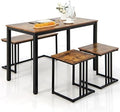 4 Piece Dining Table Set with Bench and 2 Stools E9776