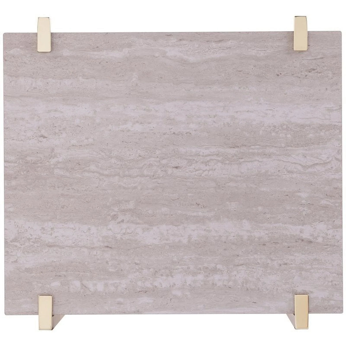 White Faux Marble Top End Table V95513