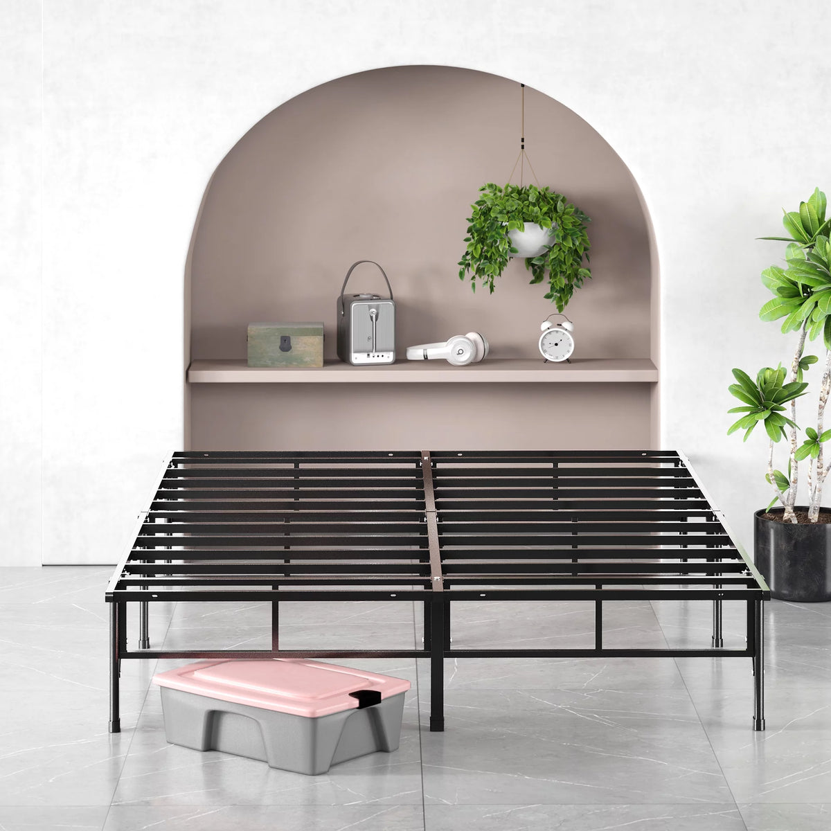 14" Queen Metal Mattress Foundation Bed Frame F74843