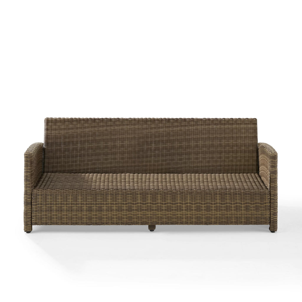 White Brown Fabric Outdoor Sofa F8436