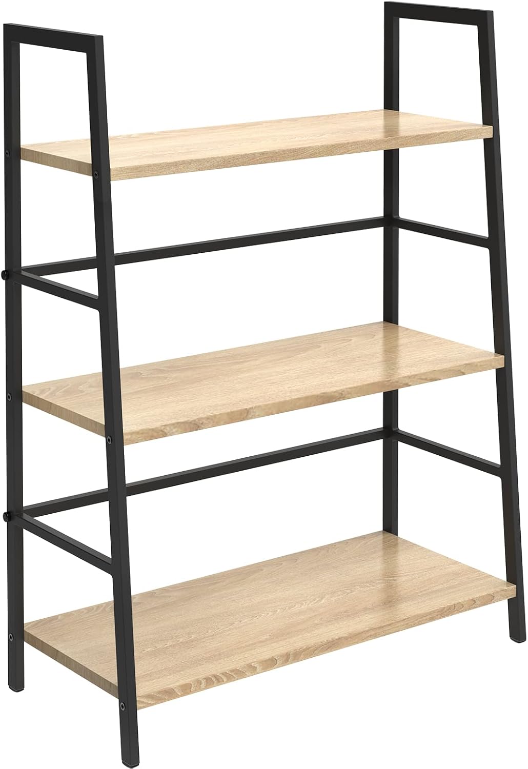 3-Tier Wood Bookshelf with Metal Frame E540