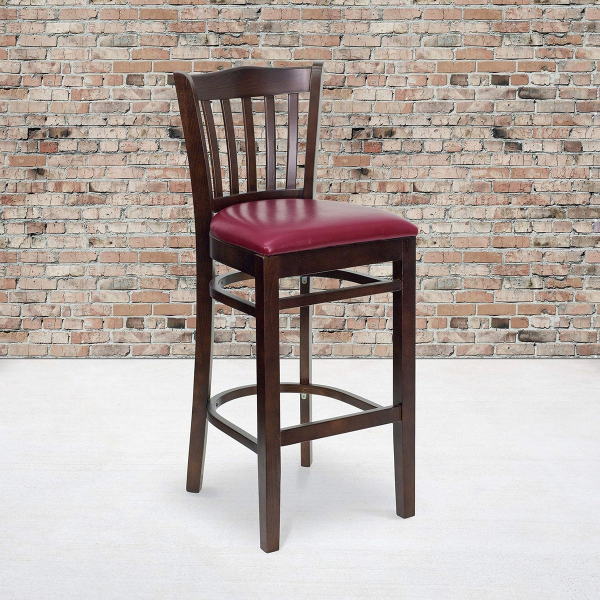 Black Vinyl Vertical Slat Back Barstool T95220
