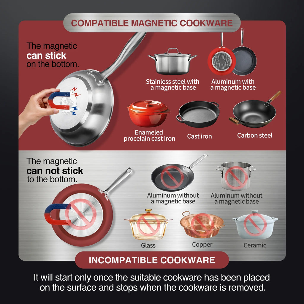 1800W Portable Commercial Induction Cooktop Stainless Steel W79469