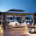 10'x13' Hardtop Gazebo with Curtains and Netting X5667