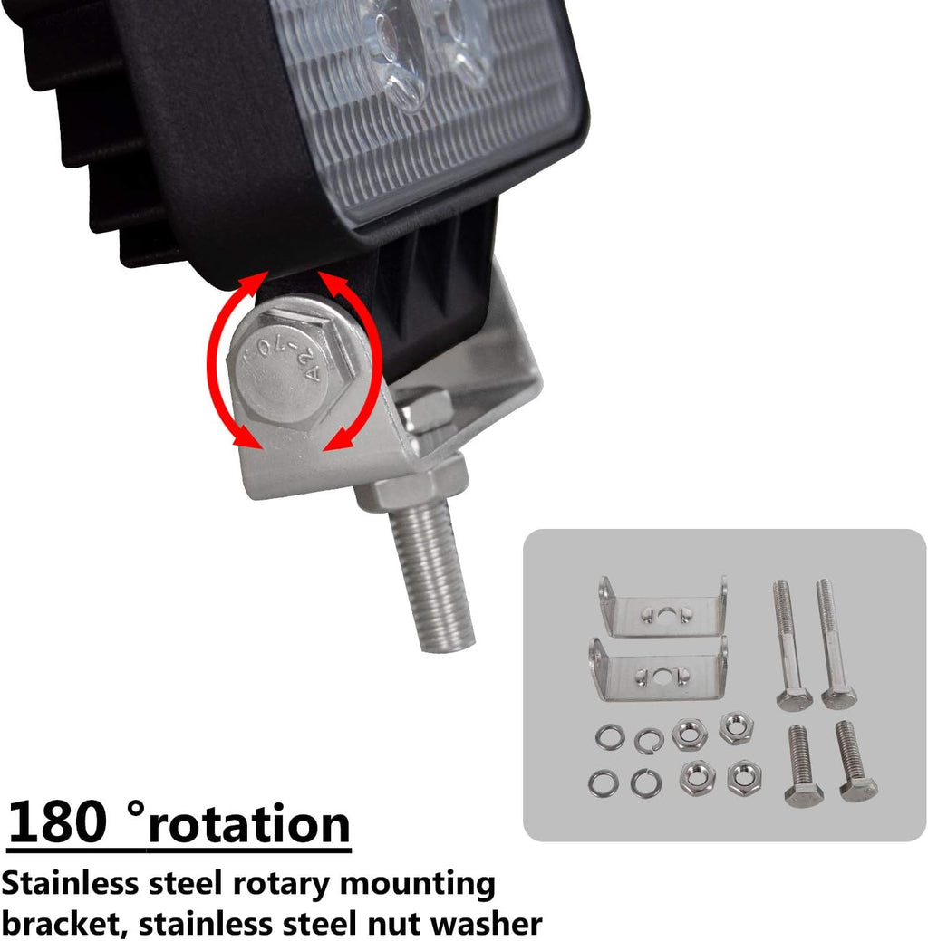 10 Pcs 4 inch 27W Flood LED Work Light Bar W133