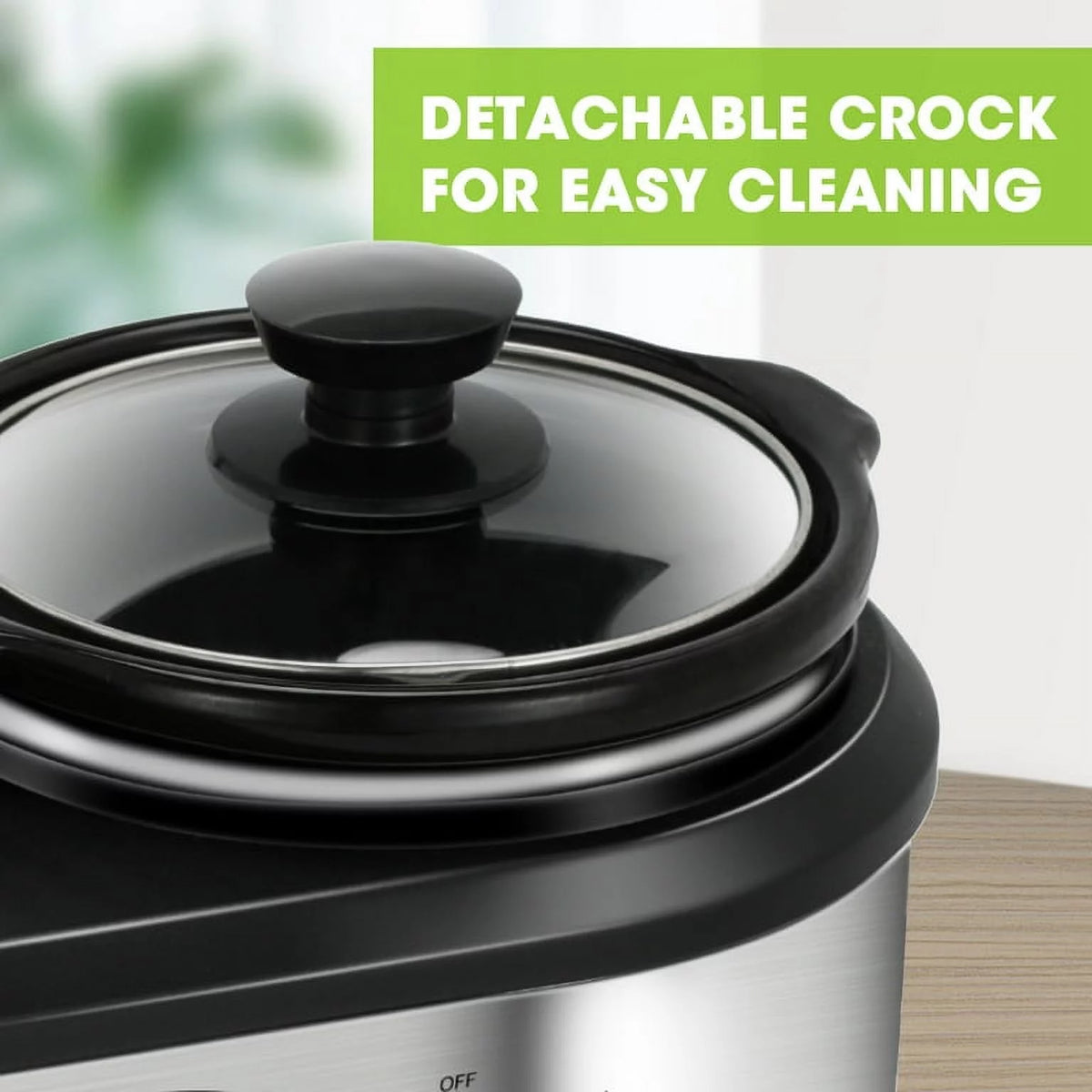 2.5QT Dual Pot Slow Cooker With Adjustable Temp Stainless Steel Removable Pots S526
