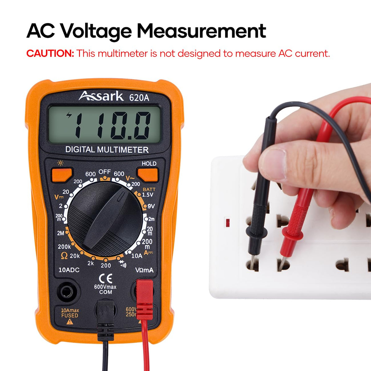 2000 Counts Digital Multimeter with Backlit LCD Display E559