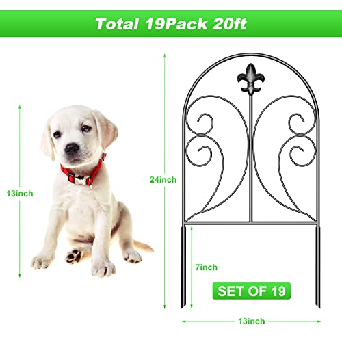 Decorative Garden Fence 10 Pack, 24in x 10ft Rustproof Metal Fencing M867744
