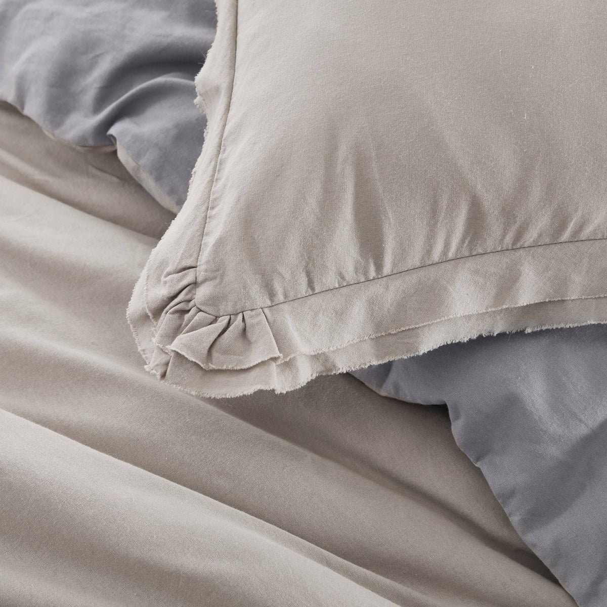 King Garment Washed Cotton Duvet Cover Set W68876