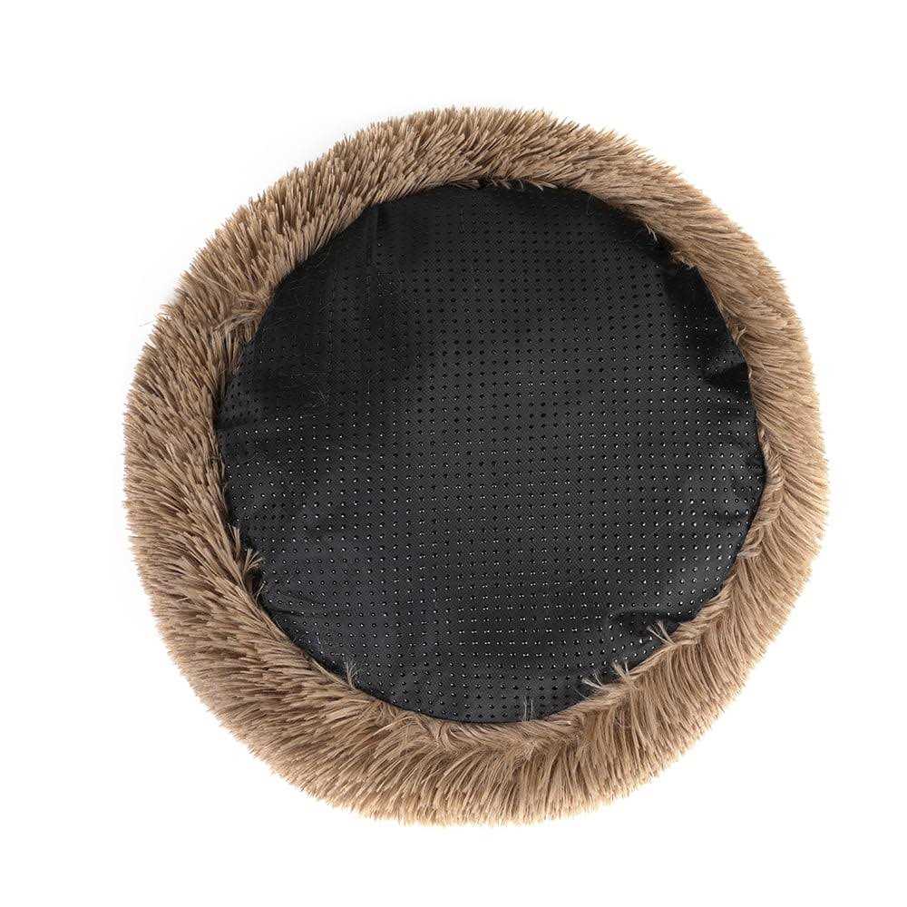 Round Plush Donut Pet Bed Warm Fur Cuddler Cushion Bed Non-Slip D35089