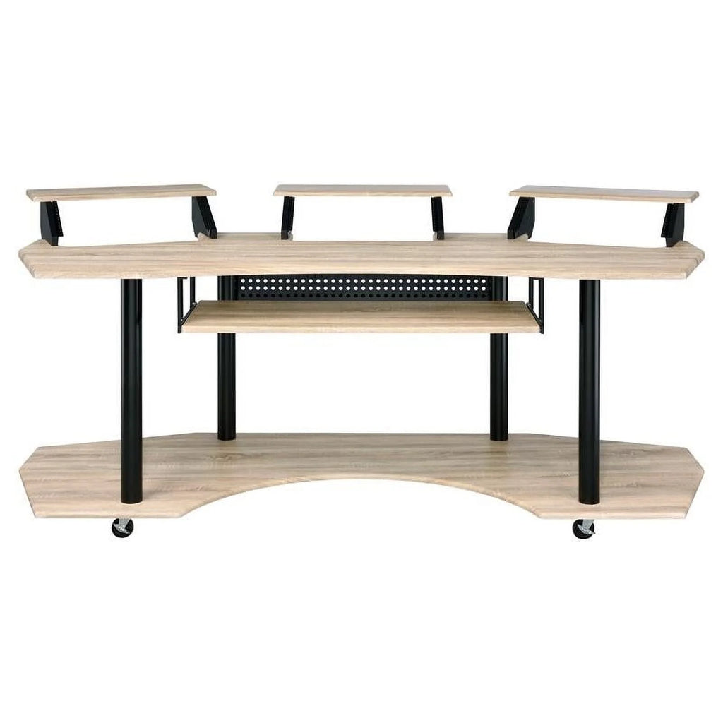 Contemporary Wood Music Recording Desk in Natural Oak R8360