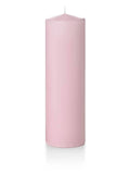 12 Light Rose Round Pillar Candles Y33583