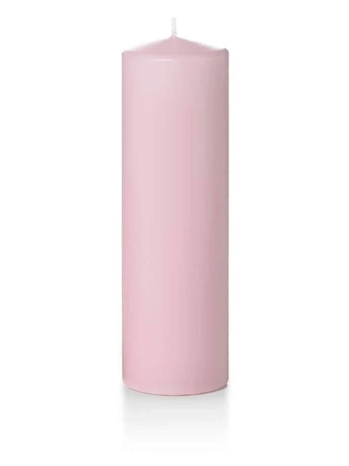 12 Light Rose Round Pillar Candles Y33583