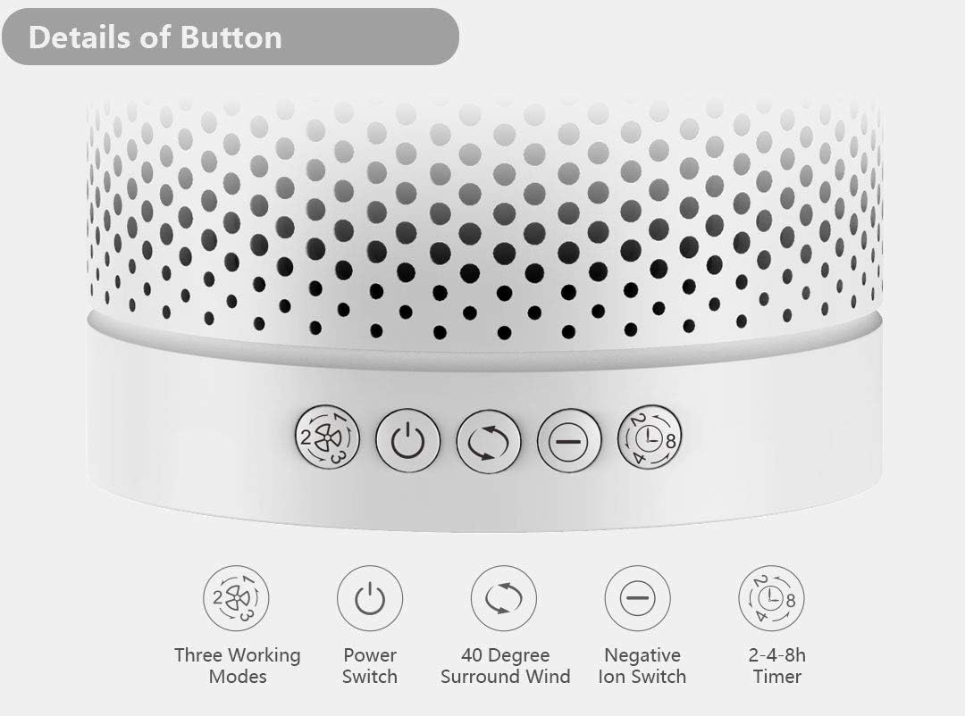 Desktop Air Purifier with True HEPA Activated Carbon Filter, Pack of 2 S464066