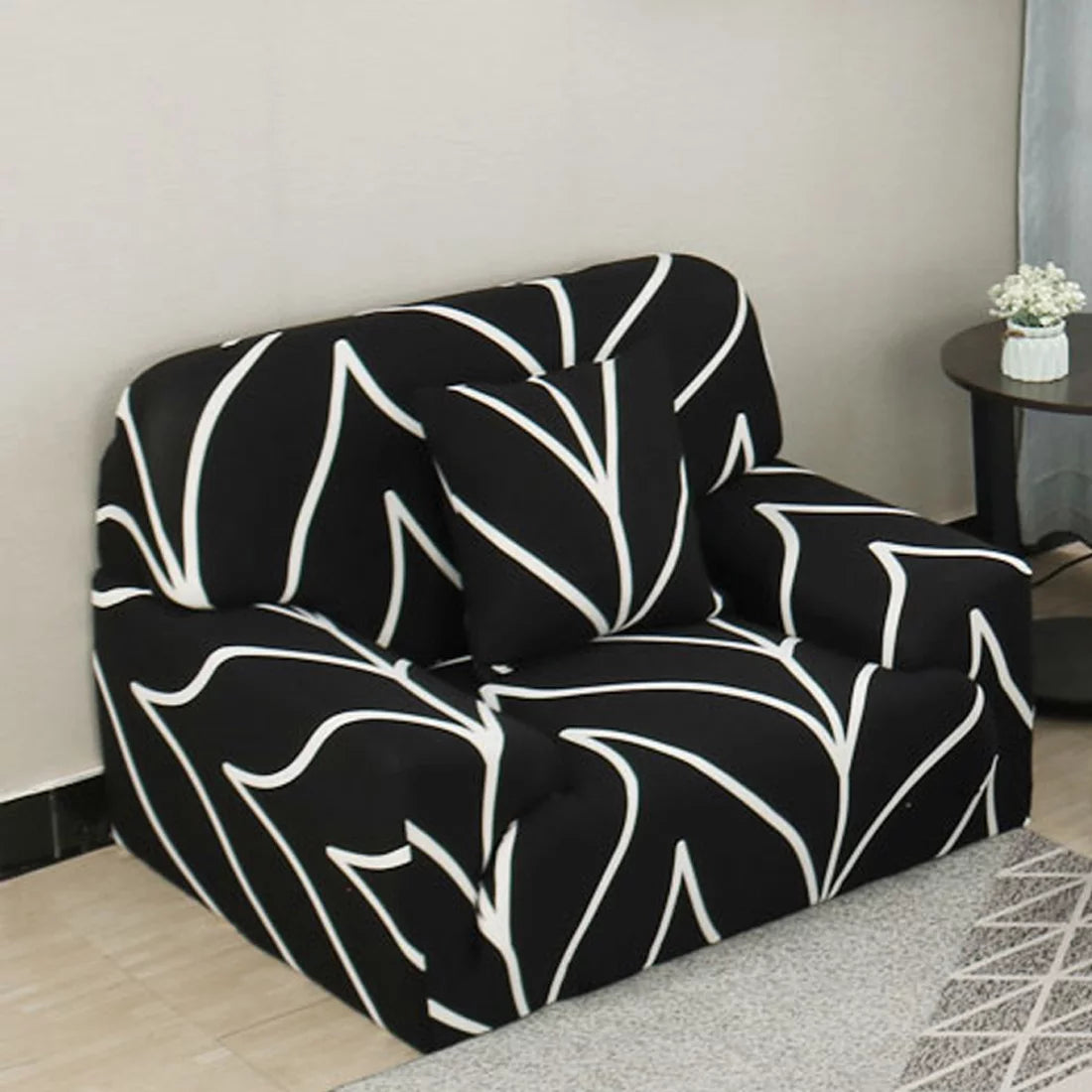 Gray Flower 3pcs Slipcover Set R1850